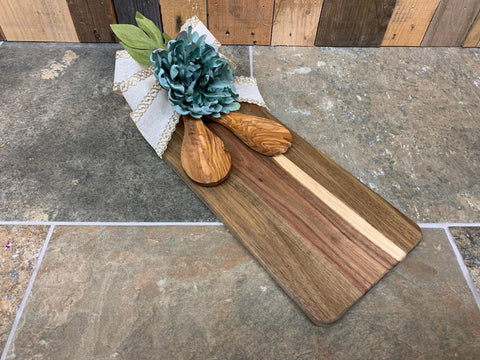 Acacia Wood Board and Spoon Set