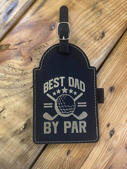 Best Dad by Par Golf Bag Tag with Tees