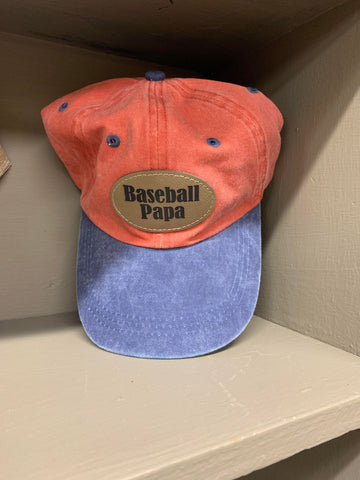 Baseball Papa Orange and Navy Hat