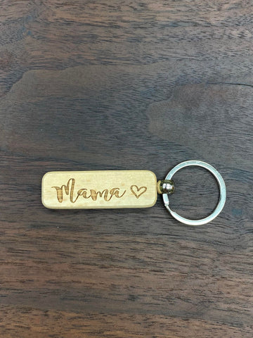 Mama Wood Keychain