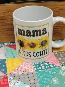 Mama Coffee Sunflower 11oz Coffee Mug