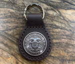Leather Keychain with Navy Concho