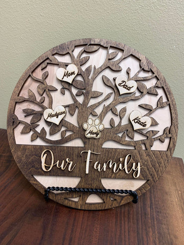 10 1/2" Round Our Family Tree Sign