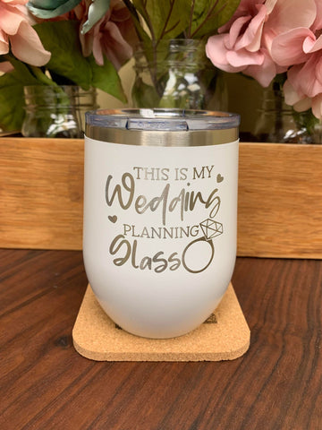 Wedding Planning Glass Stemless Wineglass