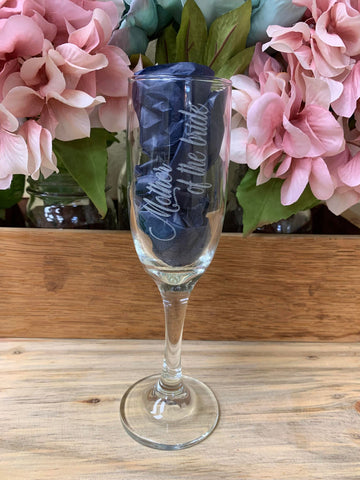 Mother of Bride Laser Engraved Champagne Glass